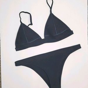 Triangl Navy Blue Neoprene Bikini Set S M Small